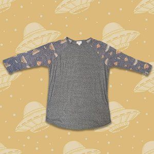 LulaRoe Randy UFO Print 3/4 Sleeve Top